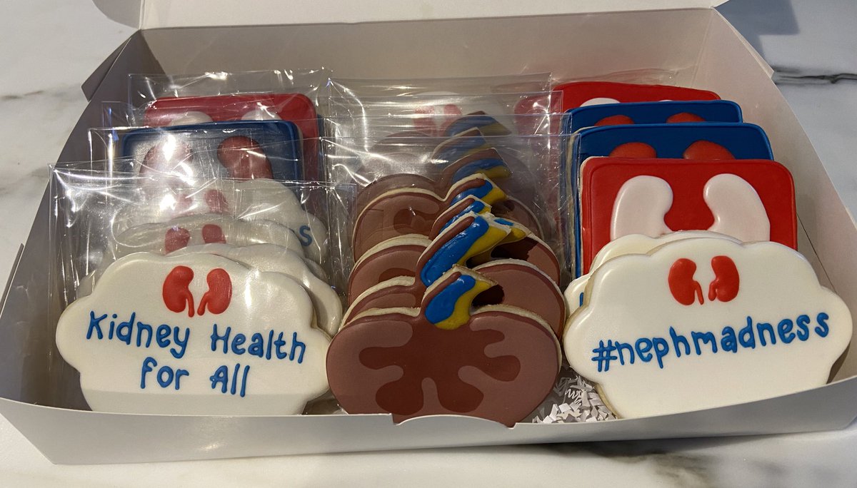 Pretty sure the baker who made these cookies had never gotten a request for kidney cookies before…. #NephMadnessParty