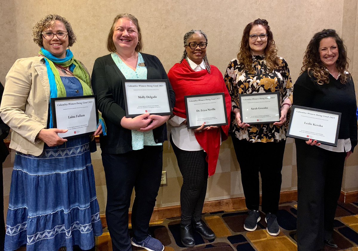 mbaumstark's tweet photo. What an amazing start to the day! Celebrating 5 #CPSBest team members for the outstanding work they do for our community at the Salvation Army’s Women Doing Good Awards. CPS Honorees: Sarah Greenlee, Dr. Eryca Neville, Molly Delgado, Laina Fullum, and Leslie Kersha. https://t.co/WXq9f6Qeck