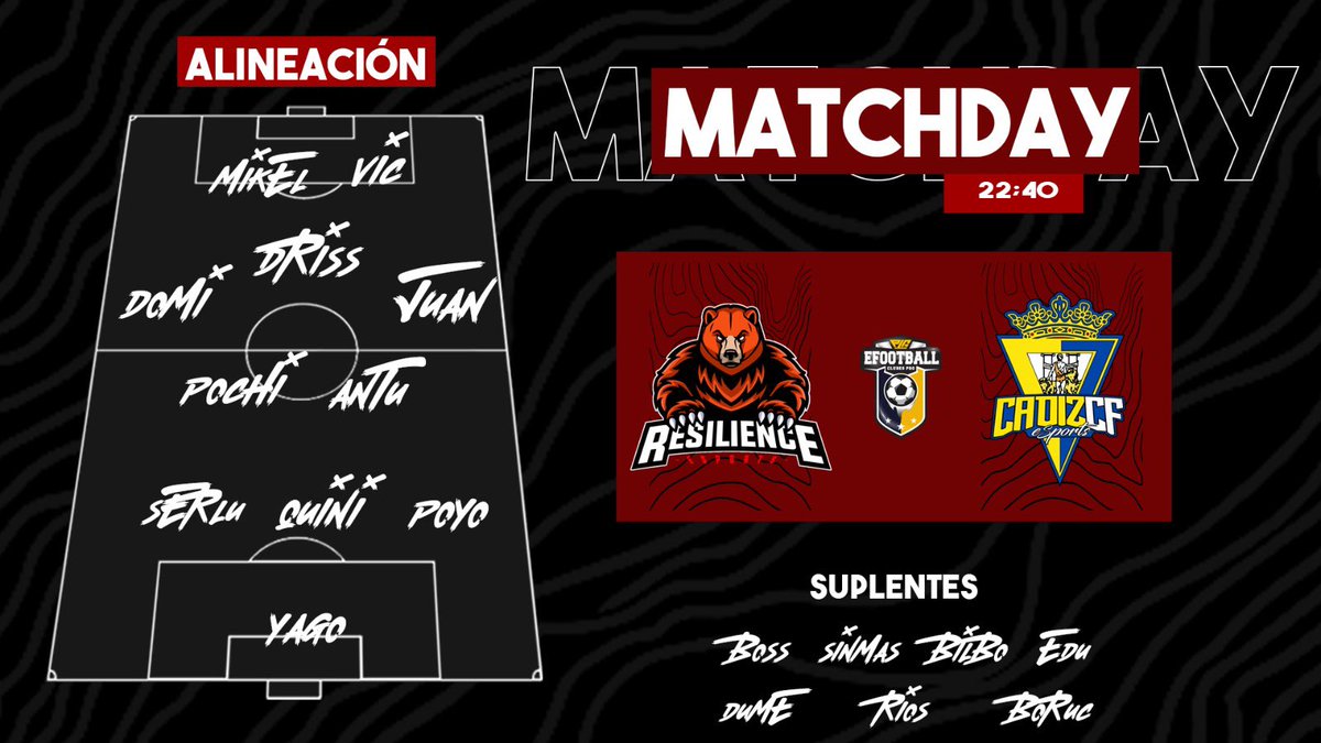 Resilience eSports (@resiliencesp) on Twitter photo ⚫️ Match day | <a href="/PLGeFootBall/">PLG España</a> 🏆
2ª Jornada del calendario.
🆚 <a href="/Cadiz_CFESports/">Cádiz CF eSports</a> 
⏰ 22:40
📺 twitch.tv/quini_4
📍Os esperamos a partir de las 22:35 en el canal de Twitch. ⚫️ Match day | <a href="/PLGeFootBall/">PLG España</a> 🏆
2ª Jornada del calendario.
🆚 <a href="/Cadiz_CFESports/">Cádiz CF eSports</a> 
⏰ 22:40
📺 twitch.tv/quini_4
📍Os esperamos a partir de las 22:35 en el canal de Twitch.