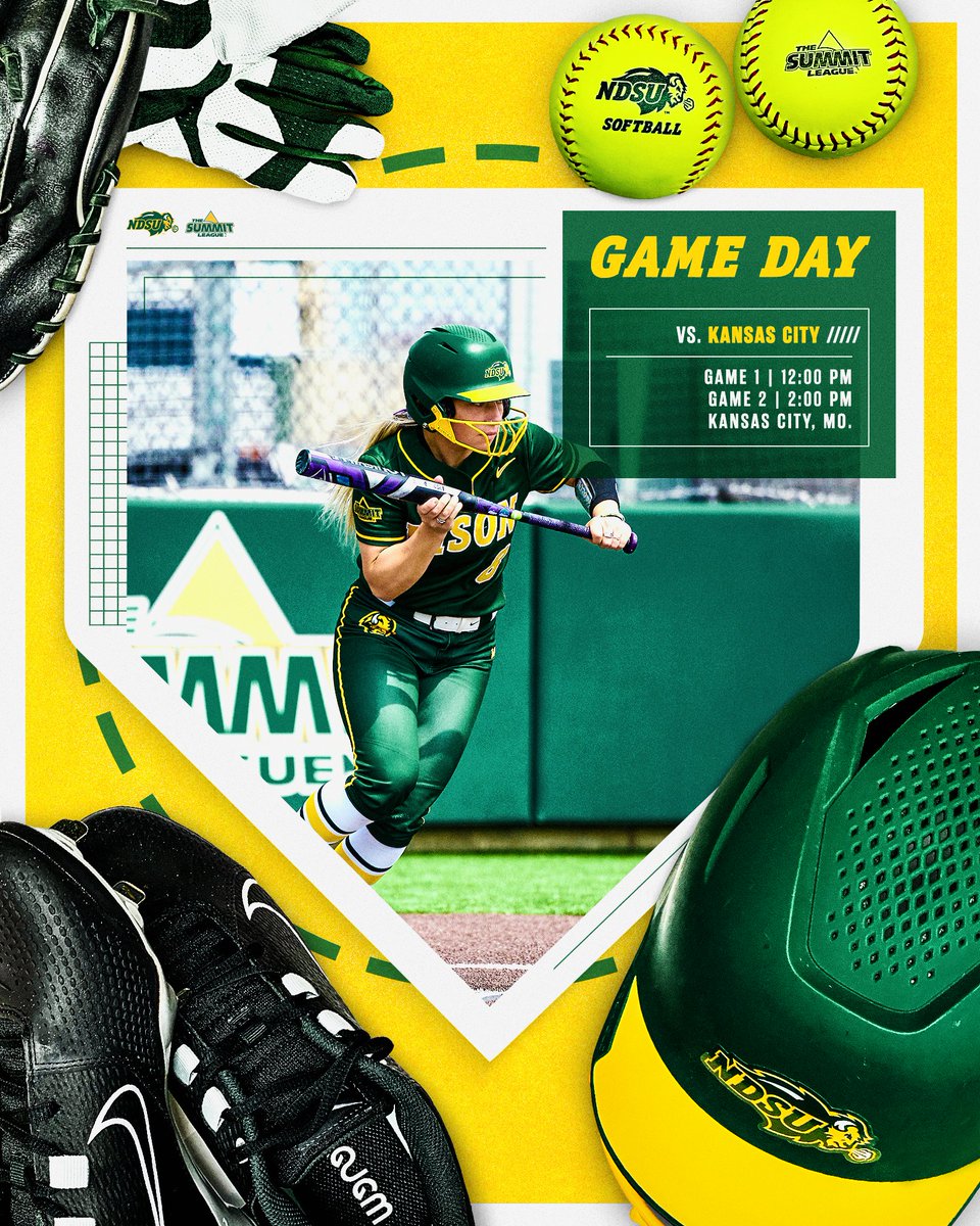 NDSUsoftball's tweet photo. Conference season starts today. 

🆚: Kansas City
⏰: 12:00 PM &amp; 2:00 PM
📍: Kansas City, Mo.
📈: https://t.co/ueSqiC0edA https://t.co/FCfQfSXv6e