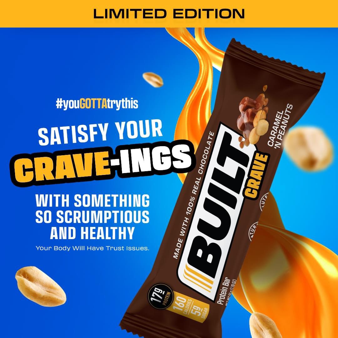 tbrans72's tweet photo. Run…don’t walk to the Built Bar site to get their Limited Edition of the CRAVE bar!!!! It’s like a Snickers bar, but the healthier version!  🍫 Limited supplies available.  Use my code TRB72 at check out for 10% off your entire order, no matter what flavors! https://t.co/IeusyxvCNx