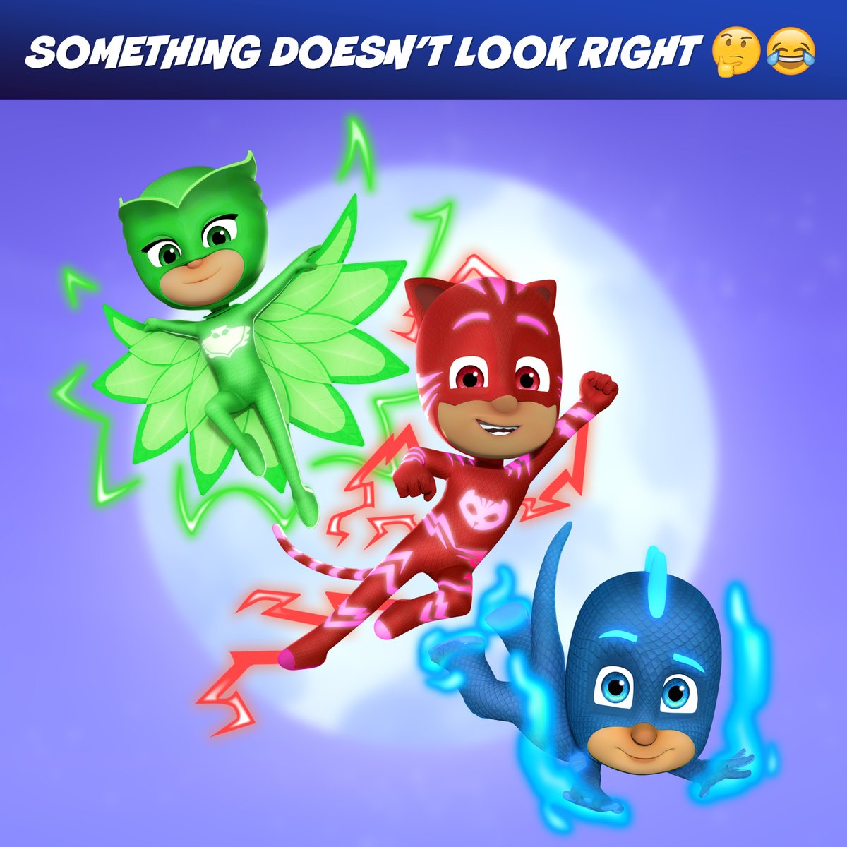 Happy #InternationalColourDay! ✨ Imagine a world where Catboy is red ❤️, Owlette is green 💚, and Gekko is blue 💙 ... We'd rather not! 🥴😅 #pjmasks