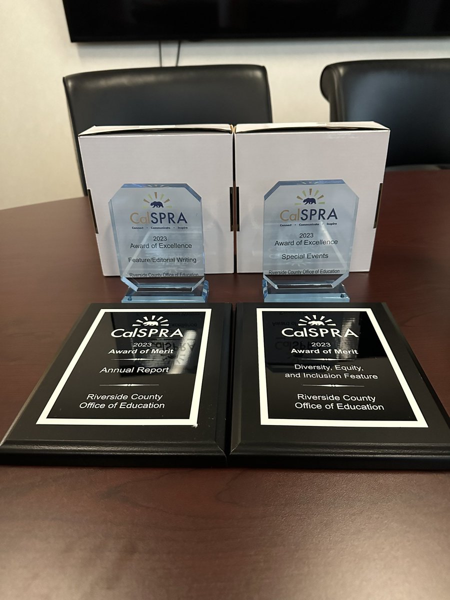 Thank you <a href="/CalSPRA/">CalSPRA</a> for recognizing the amazing work of the <a href="/RCOE/">RivCo Office of Education</a> Public Relations and Communication Services team! Feeling incredibly proud this morning.