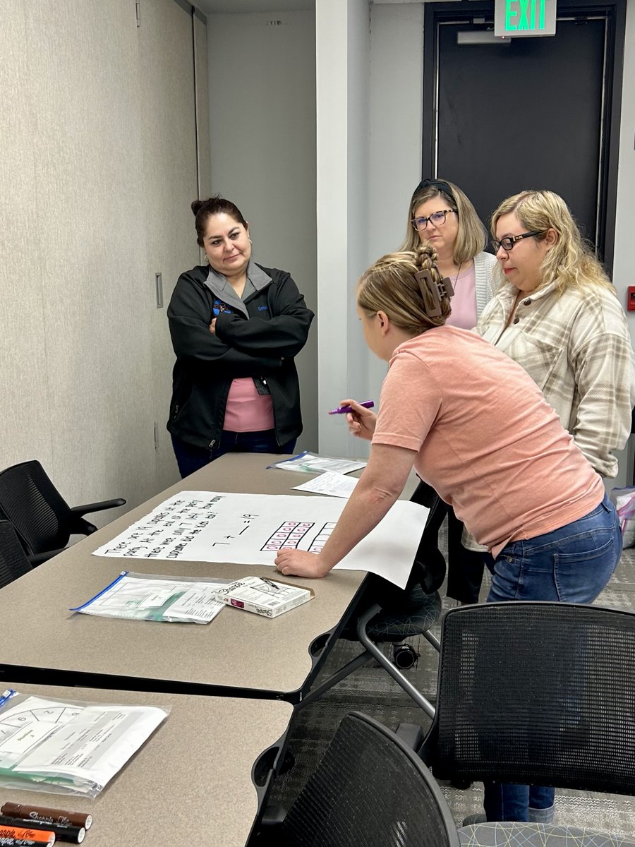 RachelCouchMISD's tweet photo. Our @Midland_ISD K-1 teachers collaborating to create addition and subtraction word problems at Math Academy @Region18ESC https://t.co/sW8QUk4qQp