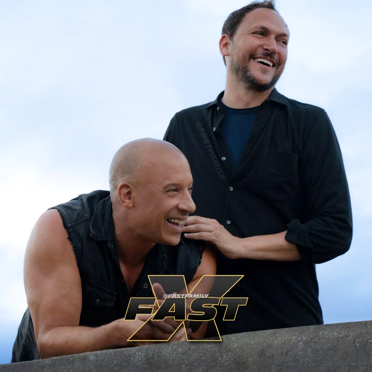 📸 @VinDiesel & #FASTX director #LouisLeterrier sharing a laugh between takes.

The end of the road begins in less than TWO MONTHS. #FastFamily #TorettoTuesday