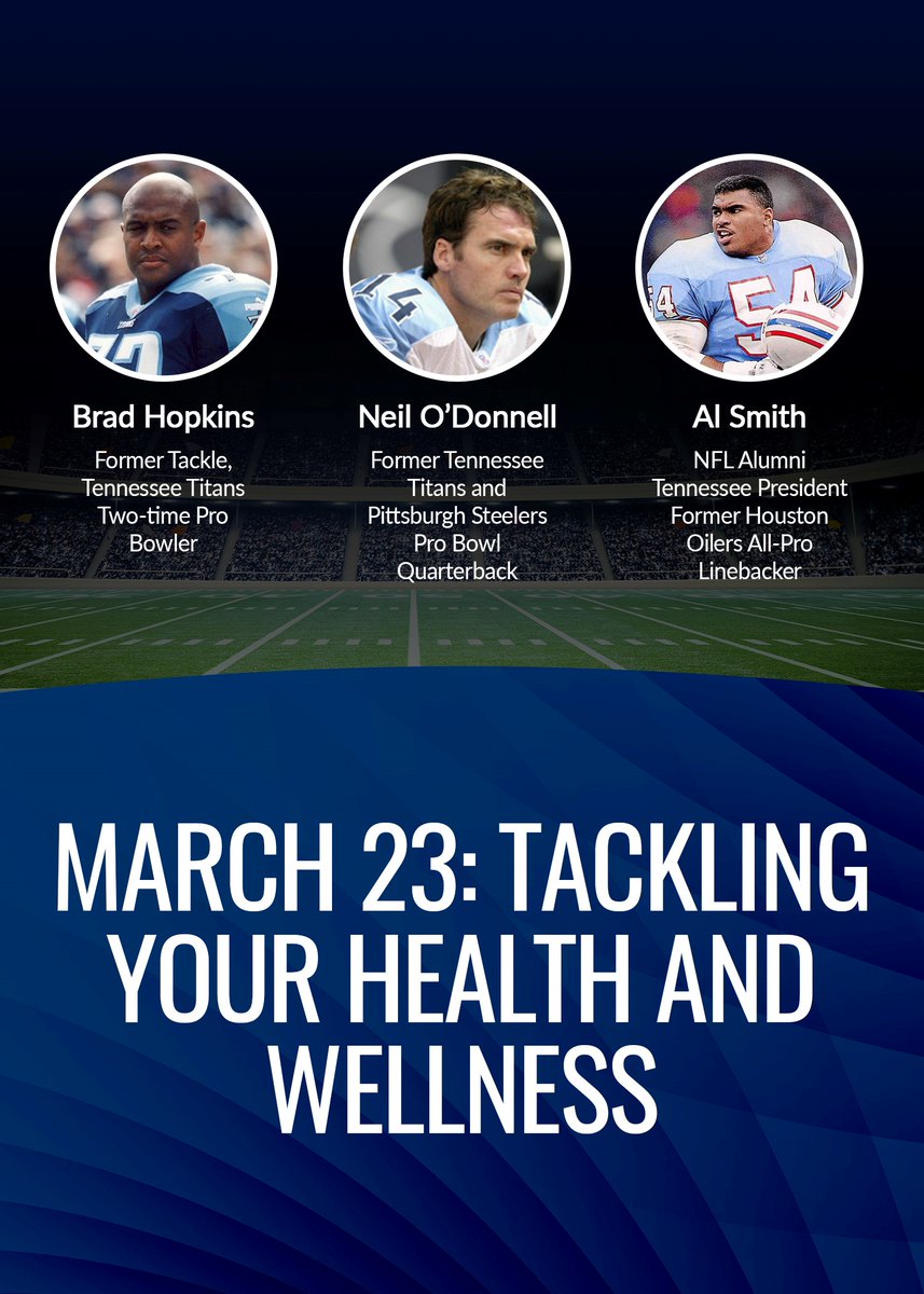 #TuesdayTip #GearUpTN #GetTheFacts Tackling Your Health & Wellness including boosters. Join us for a Virtual Town Hall, March 23, 6:30-7:15pm CT @NFLAlumni @MeharryMedical  @VUMChealth  Register today 
nflagearup.org/tennessee/marc…