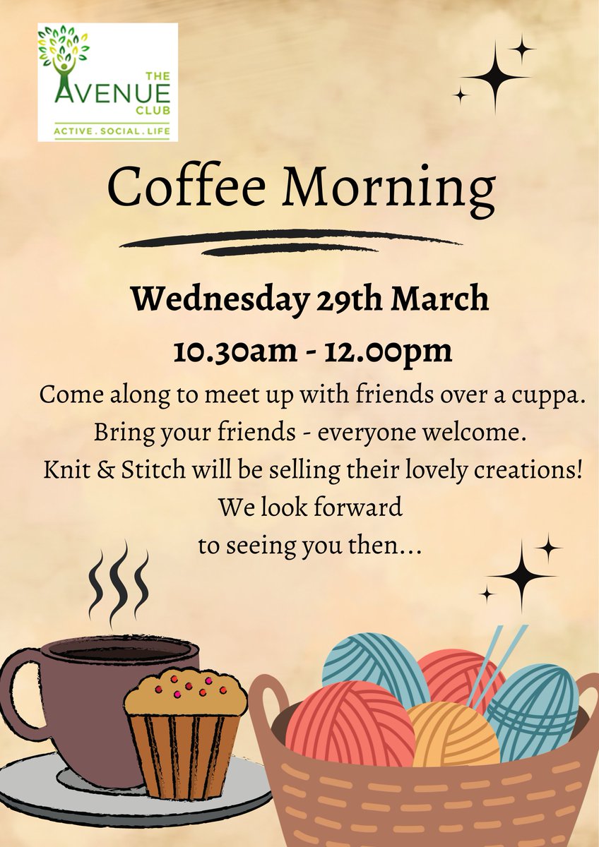 our next coffee morning is coming up next Wednesday, come and join us for a cuppa! #Kew