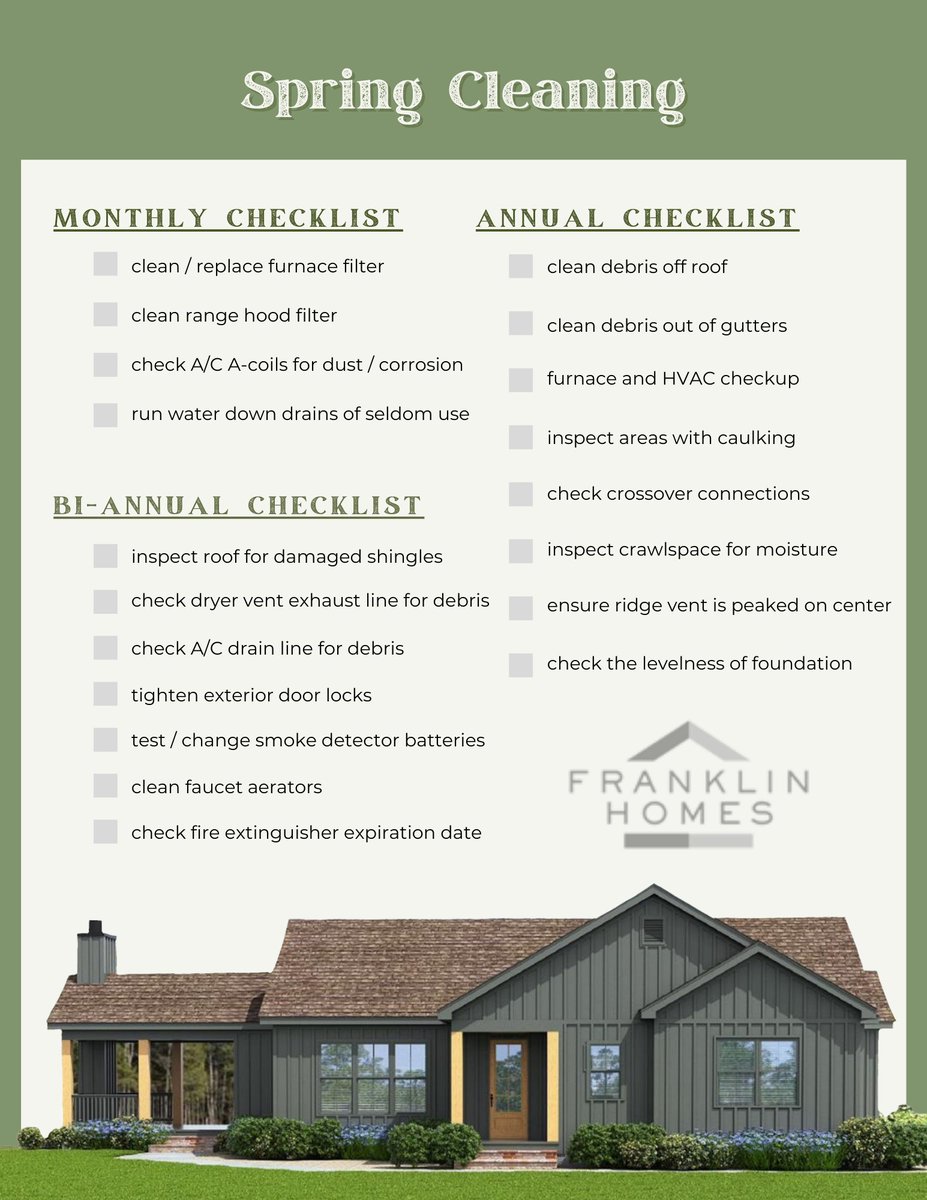Franklin_Homes's tweet photo. HELLO SPRING🌼
There's no better way to save you money in the long run, extend the life of your home, and increase its value than by good home maintenance! #franklinhomes #modular #modularhome #modularbuilder https://t.co/ctlEFaPbPN