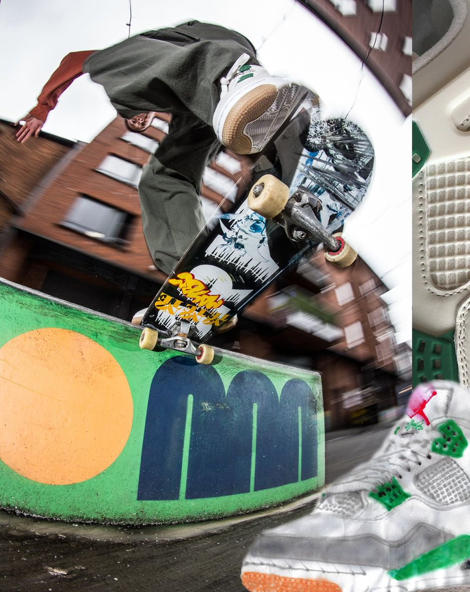 Ben and Charlie checking the Nike SB Air Jordan 4 skates alright. These pine green AJ4 shoes will be available from NOTE via a newsletter release tonight. Check NOTEshop.co.uk/blogs/post-off… for more info.
📷 Joe Gavin 🎨 Marcus Craven #nikesb #jumpman #jordan4