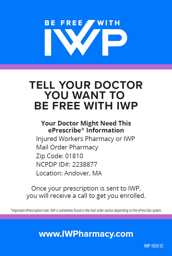 IWPharmacy's tweet photo. Got a client frustrated with delays and denials from retail pharmacies? IWP will deliver workers' comp prescriptions to their doorstep at no cost. #delaysanddenials #nocost #specialtypharmacy #injuredworker #doorstepdelivery https://t.co/JMEfOjJIKK