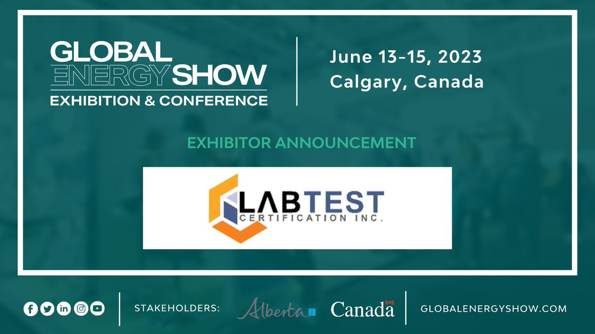 We’re happy to welcome @LabTestCert as an exhibitor at Global Energy Show.

Learn more on how you can participate and register today:
globalenergyshow.com/register/

#GES2023 #globalenergyshow #netzero #energyevent #energyconference