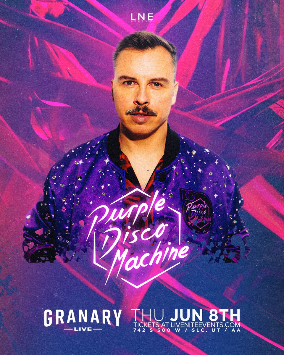 lnepresents's tweet image. NEW SHOW💜 @PurpleDiscoM, JUN 8TH📍@granarylive before tickets go on sale this Friday! (Rules⬇️)

1) Like this post
2) Share to your story &amp;amp; tag us
3) Tag the friends you're bringing if you WIN🎉 
Good luck📀 

Save the date🎧 

#PurpleDiscoMachine #GranaryLive #LNE
