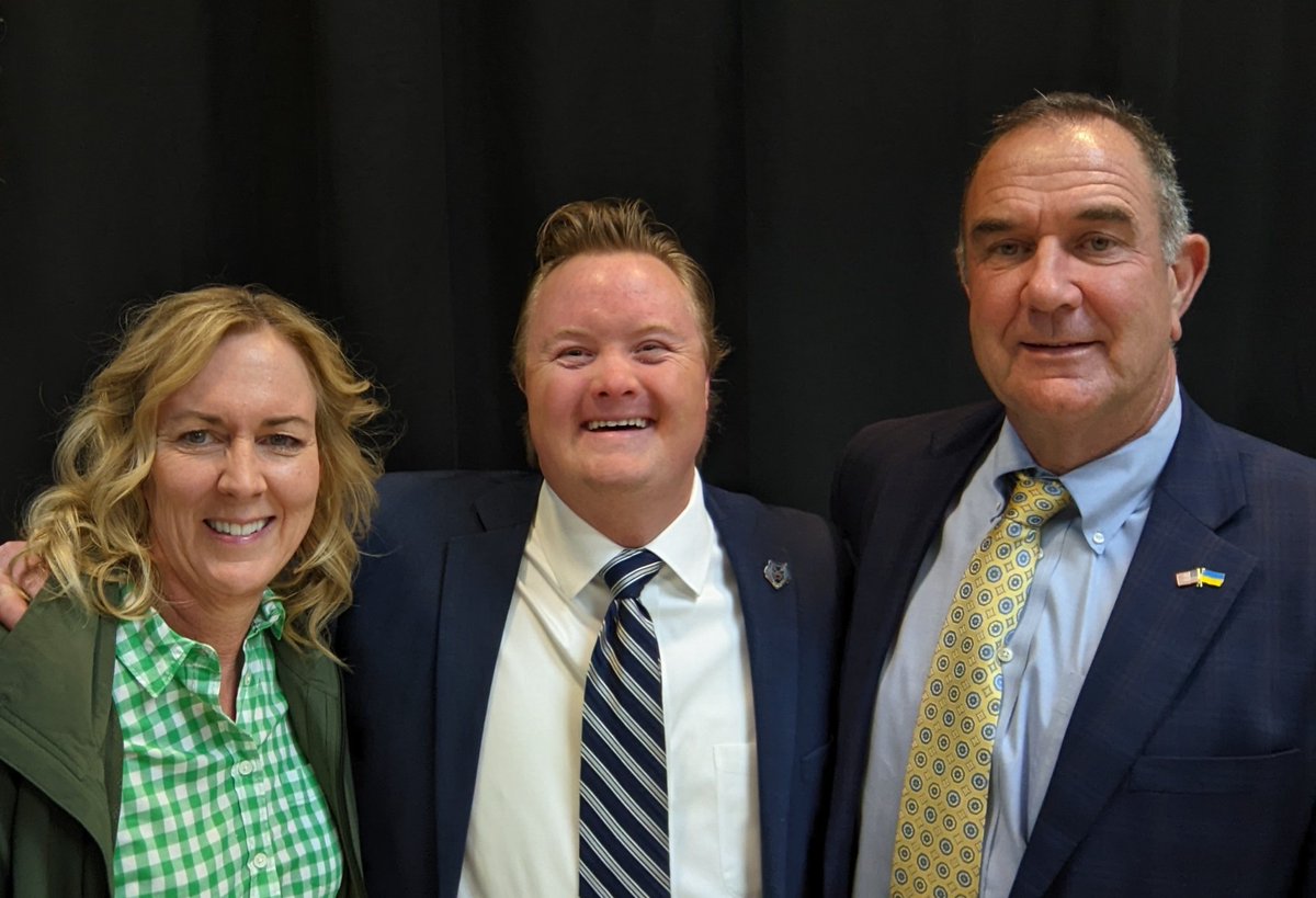 GovMikeKehoe's tweet photo. World Down Syndrome Day is recognized on March 21st to signify the value and uniqueness of those with three 21st chromosomes. 

Our community is blessed to know and celebrate @elijahmayf, a young man who helps out in the Capitol and serves a number of roles at @LUBlueTigers. https://t.co/d3bwcy8qJH