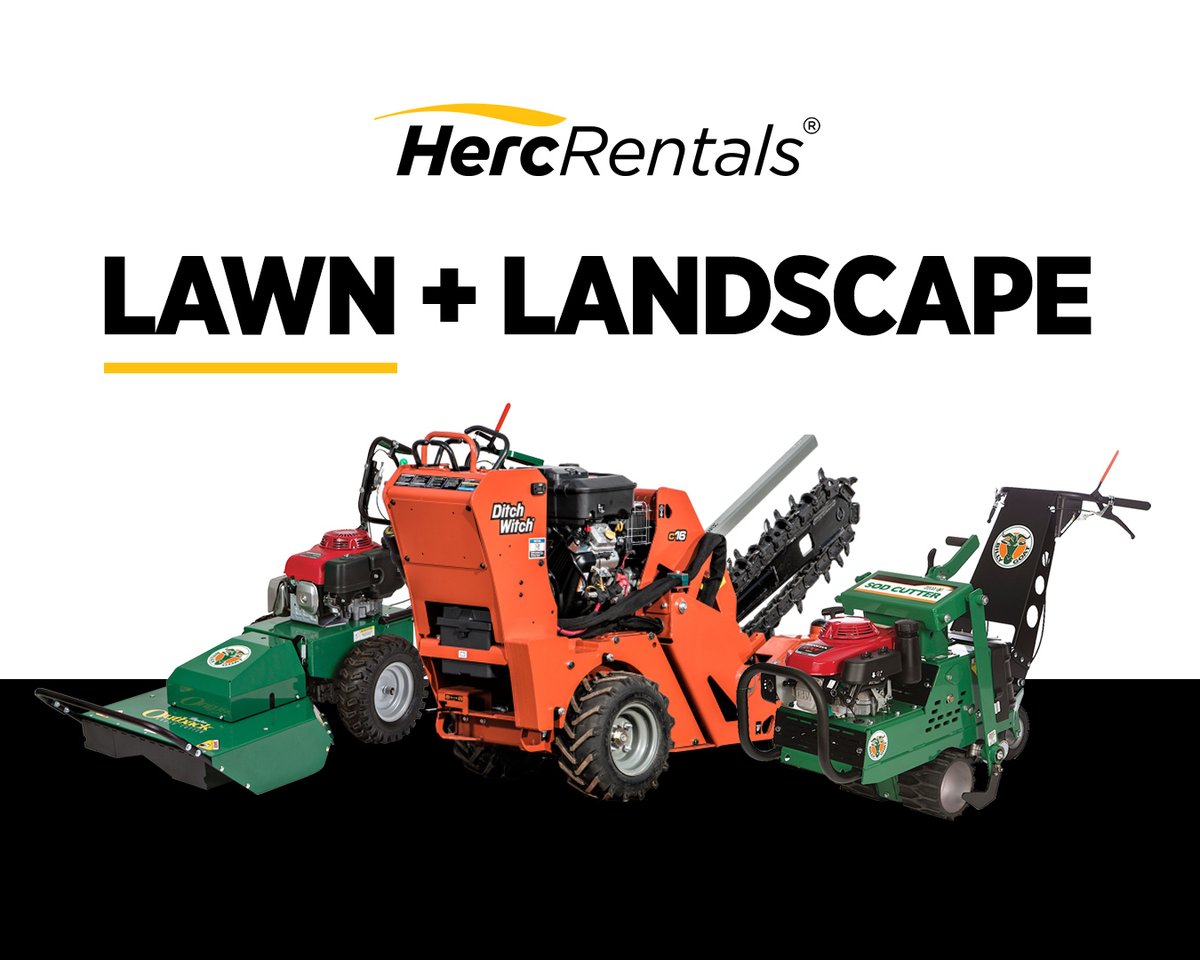 HercRentalsInc's tweet image. In the weeds? #HercRentals’ lawn and landscaping gear can help whether it’s tree trimming, planting, landscape maintenance or lawncare. #HercHasIt bit.ly/3Tx8sqU