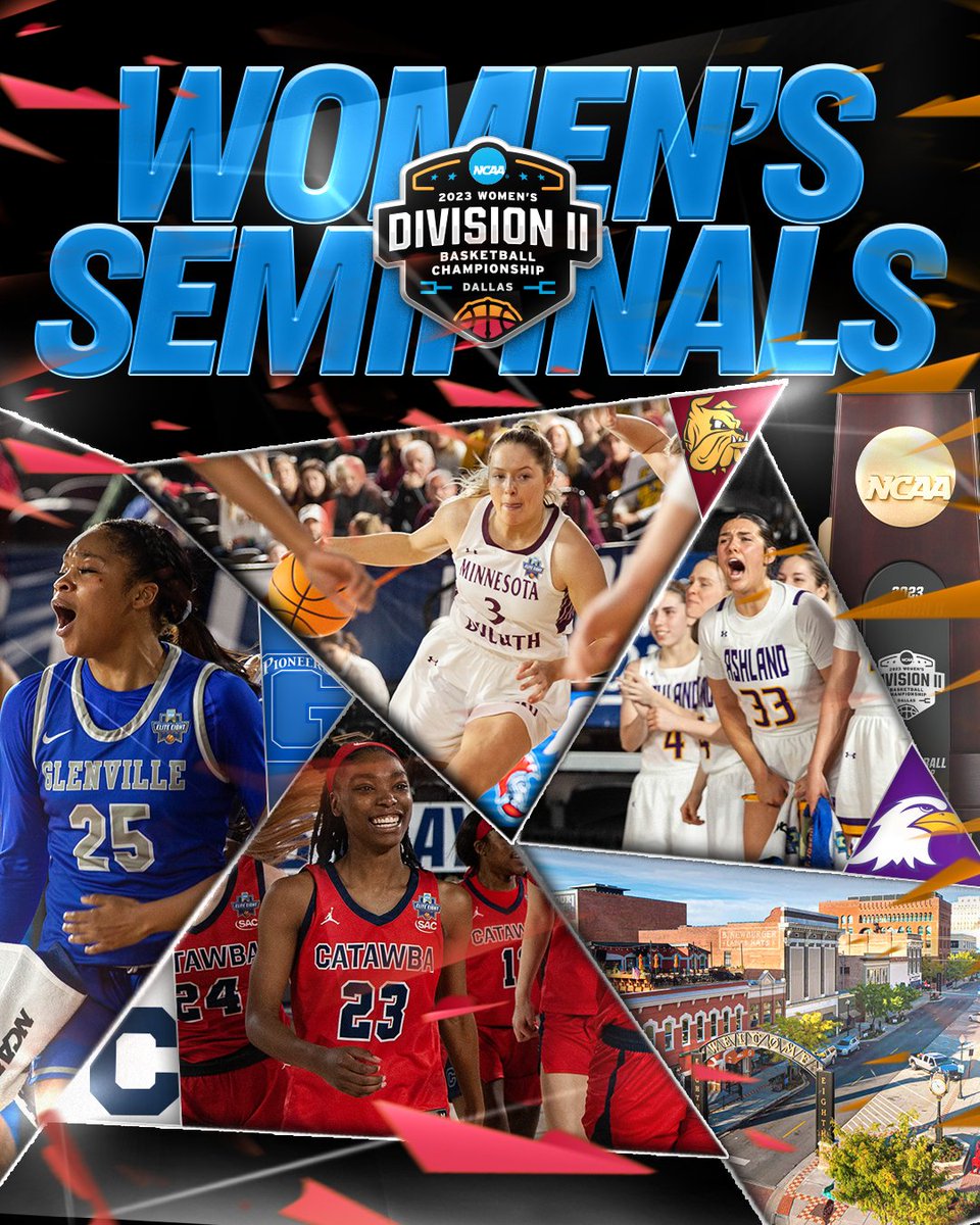 NCAA Division II (@ncaadii) on Twitter photo #D2WBB SEMIFINALS ARE SET‼️
📆 Wednesday, March 22
📺 CBS Sports Network
📊 on.ncaa.com/D2WBBsp
⏰ 7 PM ET
6️⃣ <a href="/catawba_wbb/">Catawba Women’s Basketball</a> 🆚 2️⃣ <a href="/UMDWomensBBall/">UMD Women's Bball</a>
⏰ 9:30 PM ET
5️⃣ <a href="/GSUpioneers/">GSU Pioneer Athletics</a> 🆚 1️⃣ <a href="/AshlandWBB/">Ashland Women’s Basketball</a>
#MakeItYours #D2WBB SEMIFINALS ARE SET‼️
📆 Wednesday, March 22
📺 CBS Sports Network
📊 on.ncaa.com/D2WBBsp
⏰ 7 PM ET
6️⃣ <a href="/catawba_wbb/">Catawba Women’s Basketball</a> 🆚 2️⃣ <a href="/UMDWomensBBall/">UMD Women's Bball</a>
⏰ 9:30 PM ET
5️⃣ <a href="/GSUpioneers/">GSU Pioneer Athletics</a> 🆚 1️⃣ <a href="/AshlandWBB/">Ashland Women’s Basketball</a>
#MakeItYours