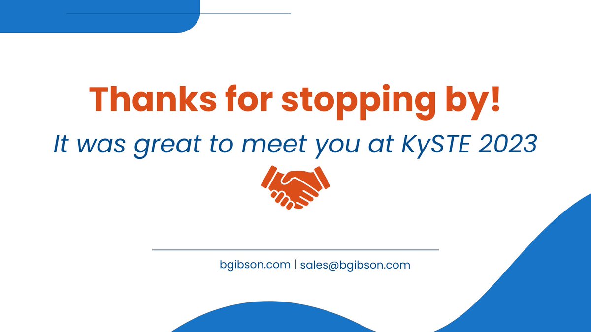 The Gibson Teldata team had an amazing time at KySTE 2023 this past week! If you missed us at the event, it's not too late! Our team is always here to answer your questions and help you find the right solution for your needs.

bgibson.com/Contact-Us  

#GibsonTeldata #KySTE2023
