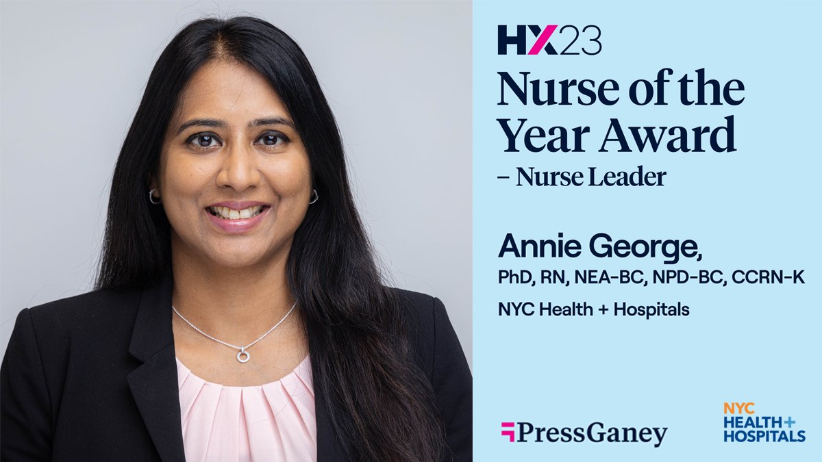 Huge congrats to @NYCHealthSystem Senior Director of Nursing Excellence Dr. @AnnieGeorgeNY on becoming the first-ever recipient of the @PressGaney Nurse Leader of the Year Award! More on the awesome news: ow.ly/fspt104zsXN
#NURSES4NYC