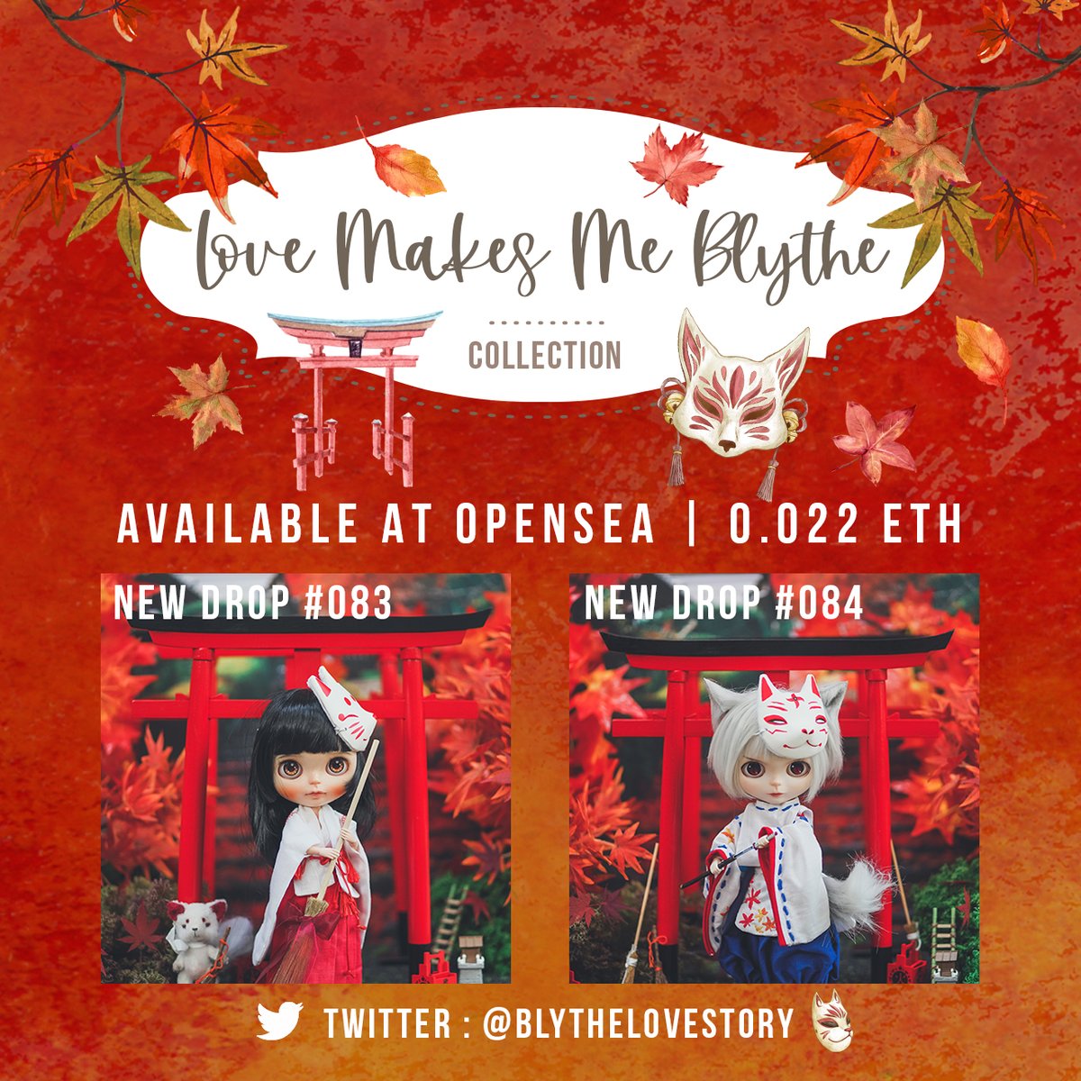 【༺ 𝓟𝓻𝓸𝓽𝓮𝓬𝓽 𝓣𝓱𝓮 𝓢𝓱𝓻𝓲𝓷𝓮 ༻】
🇯🇵Love Makes Me Blythe x ARTLV.12
🇯🇵Special Collab x <a href="/Artlv12/">Vanillart✨</a>
🇯🇵Doll Drop: 22.03.23
🇯🇵Unlock Content
🇯🇵0.022 ETH <a href="/opensea/">OpenSea</a>
Check out this item ☛
🧹Kimono Fox #083⛩🦊
opensea.io/assets/ethereu…
⚔Kimono Fox #084⛩🦊
opensea.io/assets/ethereu…