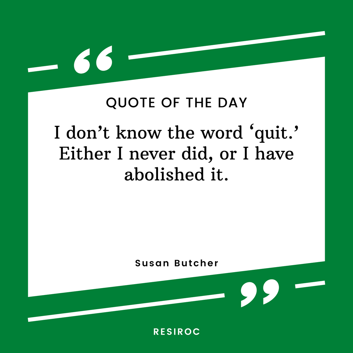 resiroc's tweet photo. Quitting is not an option, but neither is settling. It’s time to defy the odds and push yourself beyond limits! 

Click the link to visit our website > https://t.co/6St4OKAJSY

#quoteoftheday #neversettle. https://t.co/y3p4MLzIxy