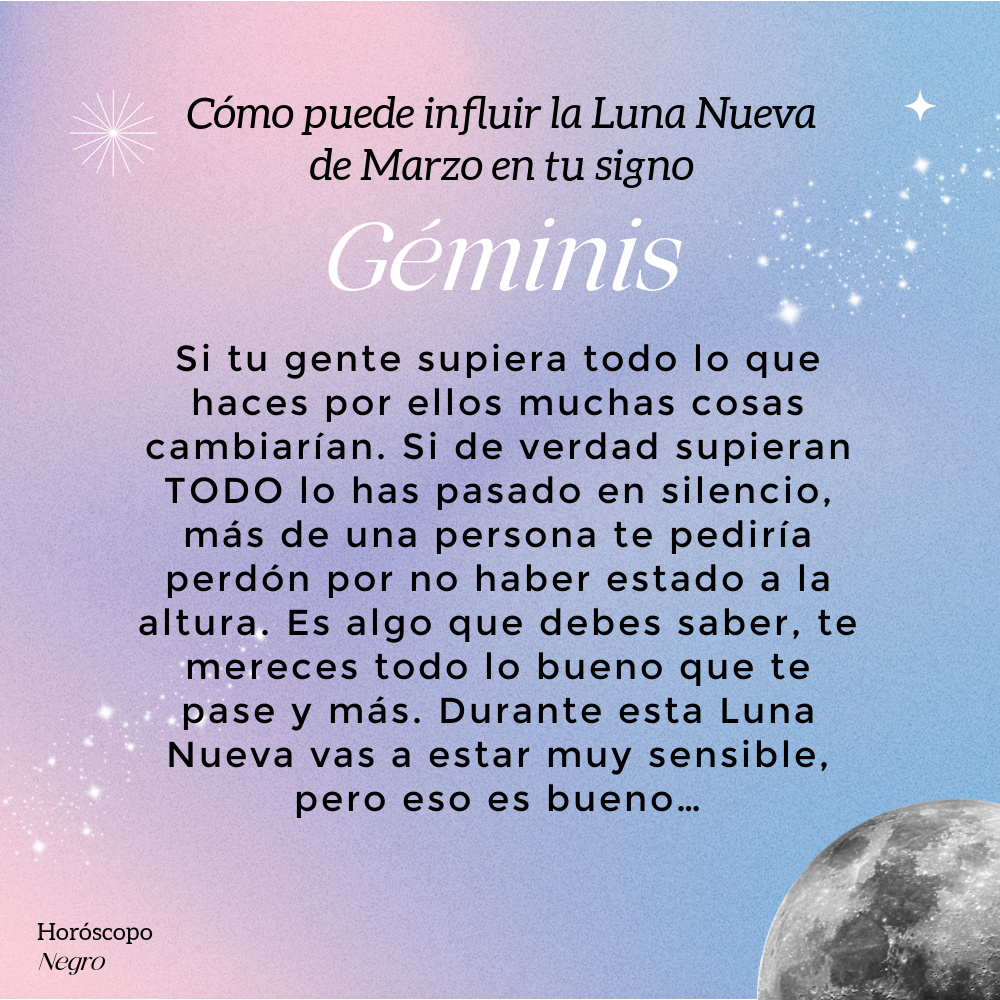 geminis_hn's tweet photo. Cómo puede influir la Luna Nueva de Marzo en tu signo ✨����✨ #geminis #horoscoponegro https://t.co/bpe4tprQaQ