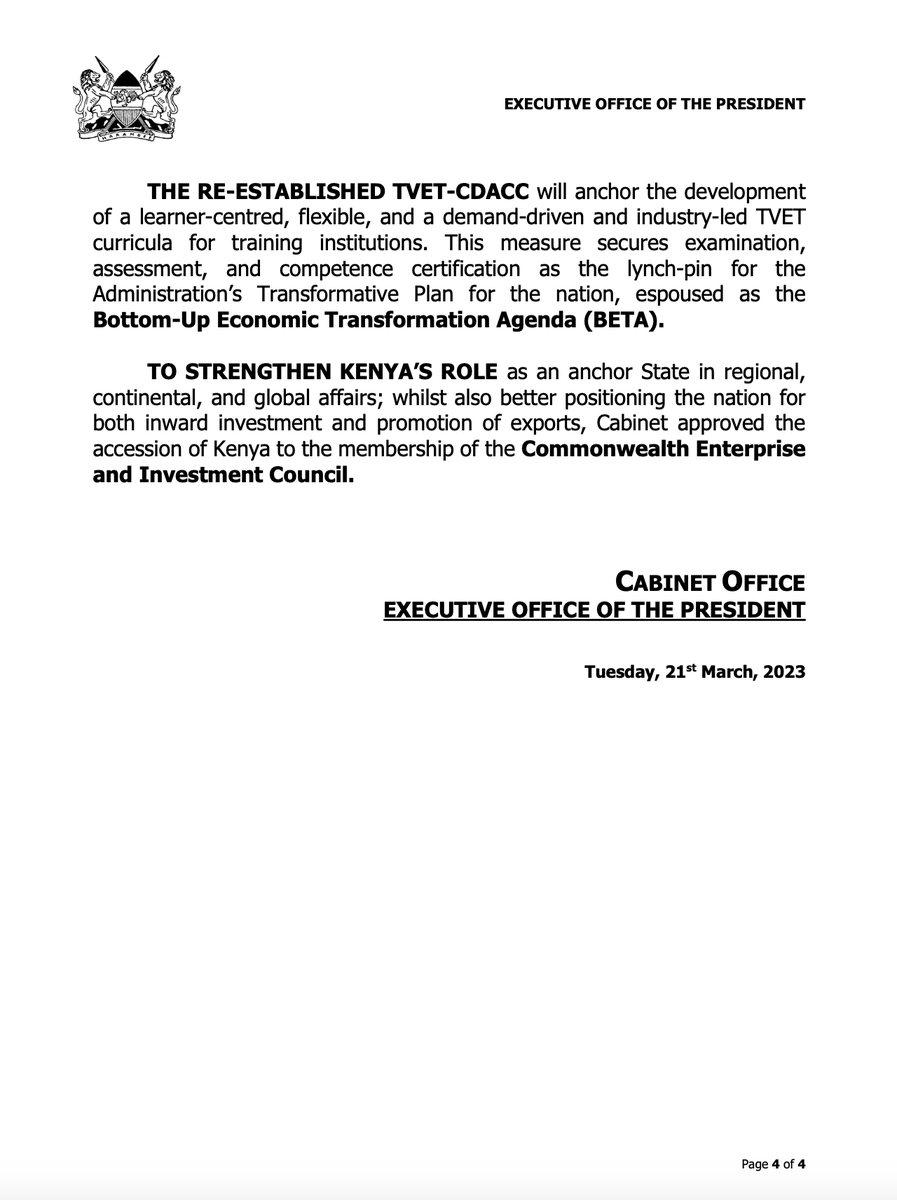 State House Kenya on Twitter Resolutions https//bit.ly