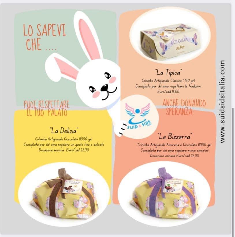 SidsOnlus's tweet photo. 🕊️Colomba solidale    
🐣 Happy #Easter 
Ordina la colomba solidale e dona speranza sostenendo iniziative che mirano a ridurre la mortalità infantile con attività di prevenzione e sostegno alla ricerca scientifica 
#Easter2023 #SIDS #love #fundraising #prevention #research #dove https://t.co/y5vAaiROVT