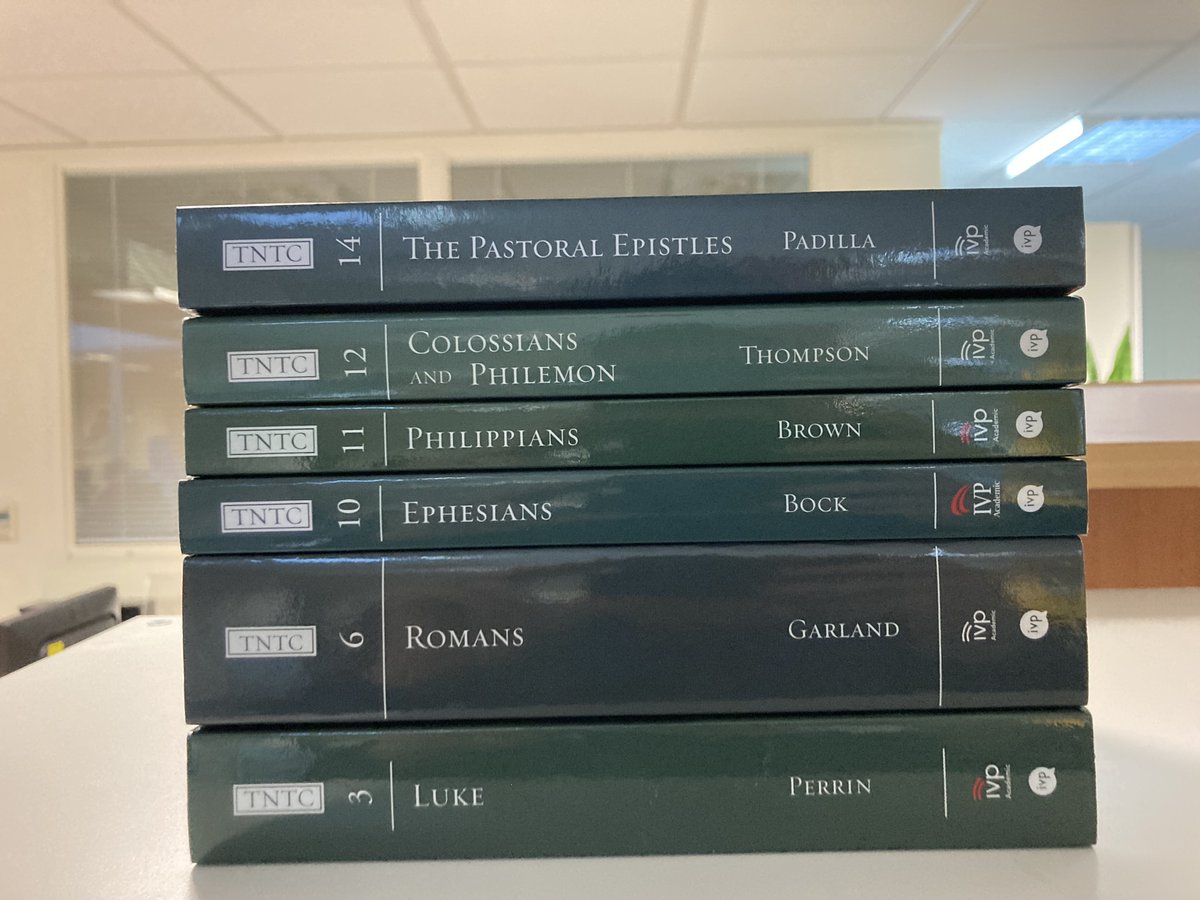 New Testament fan*? 

Retweet THIS tweet and follow us for a chance to win six Tyndale New Testament Commentaries.

Pastoral - Padilla
Col/Phil. - Thompson
Philippians - Brown
Ephesians - Bock
Romans - Garland
Luke - Perrin

*Non-Global. Basically, anyone not USA/CAN/MEX