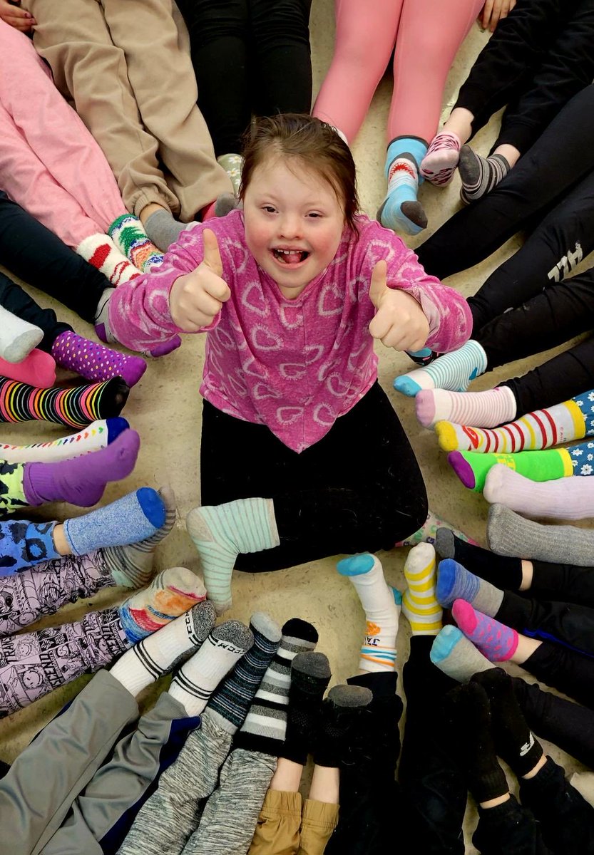 TlSpartans's tweet photo. This is the Grade 3-4 class rocking their socks to celebrate World Down Syndrome Day. Awesome job everyone! https://t.co/A5oHFzrqa2