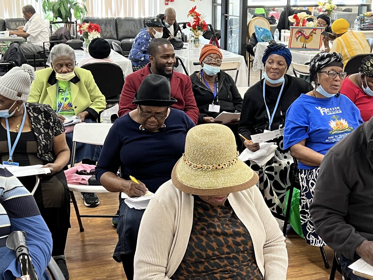 This morning at Forever Young Adult Daycare, the elders are learning English and songs!