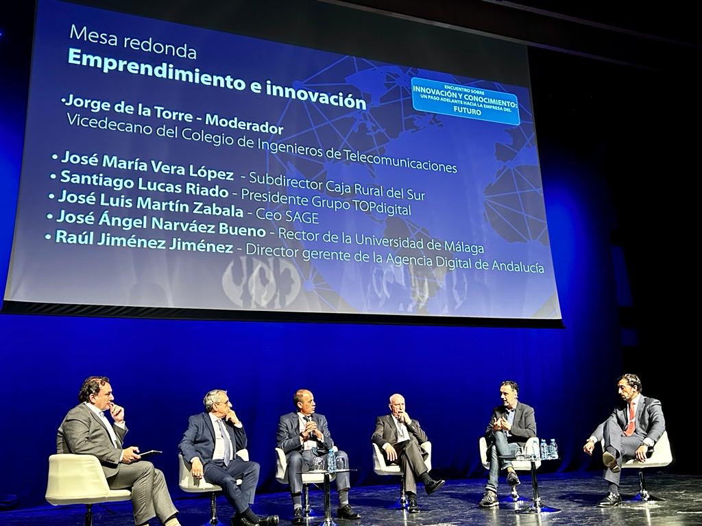 SageSpain's tweet photo. Nuestro Director General para España y Portugal @JLMZabala participó hoy en el evento Innovación y conocimiento, un paso adelante, organizado por @coitta_aagit para reflexionar sobre las oportunidades y retos de esa innovación en las pequeñas empresas. https://t.co/Molr4JTOhs