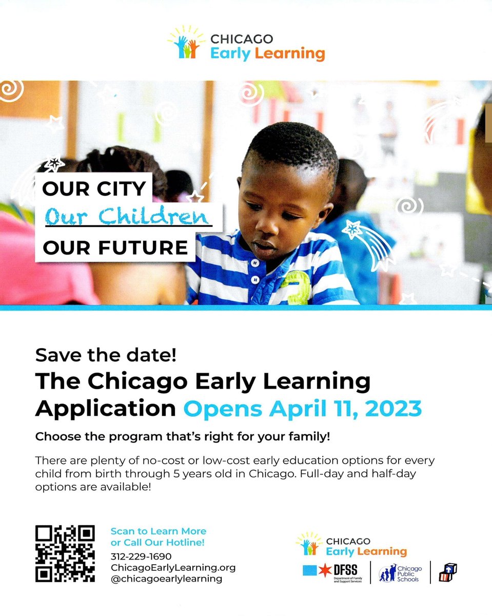 HenryDLloydSch1's tweet image. Save the Date! The Early Learning Application Opens #April11, 2023 #ChicagoEarlyLearning
