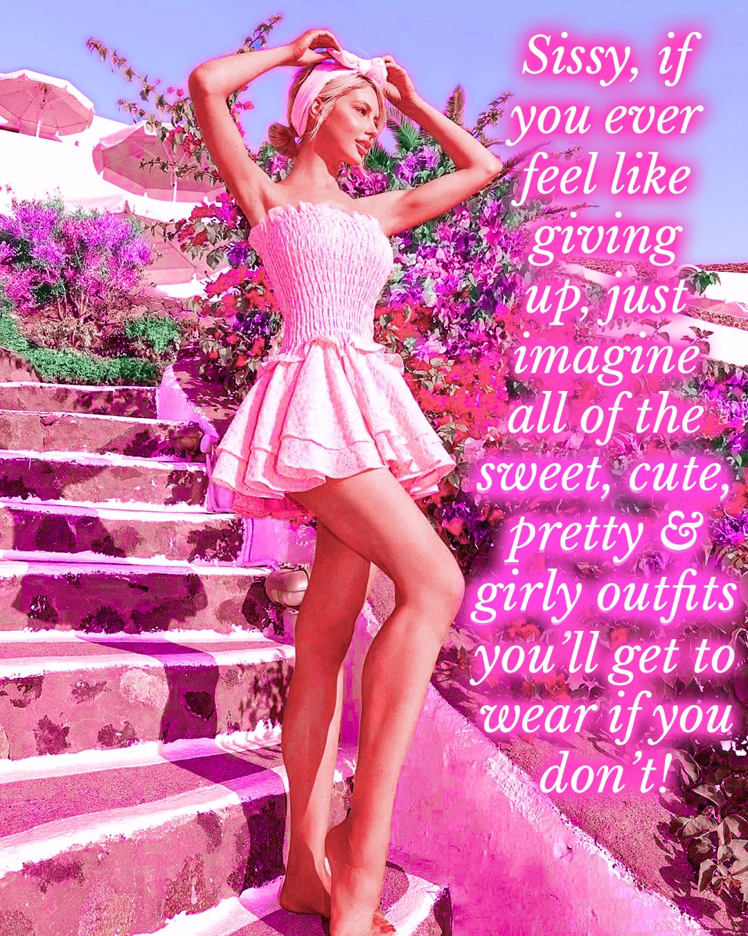 Sissy Pink Princess ୨୧.·:🌷🎀*♡ on X: Remember all the lovely outfits  waiting for you Sissy Babe! 🥰😍💖👗🌈🌸✨  / X