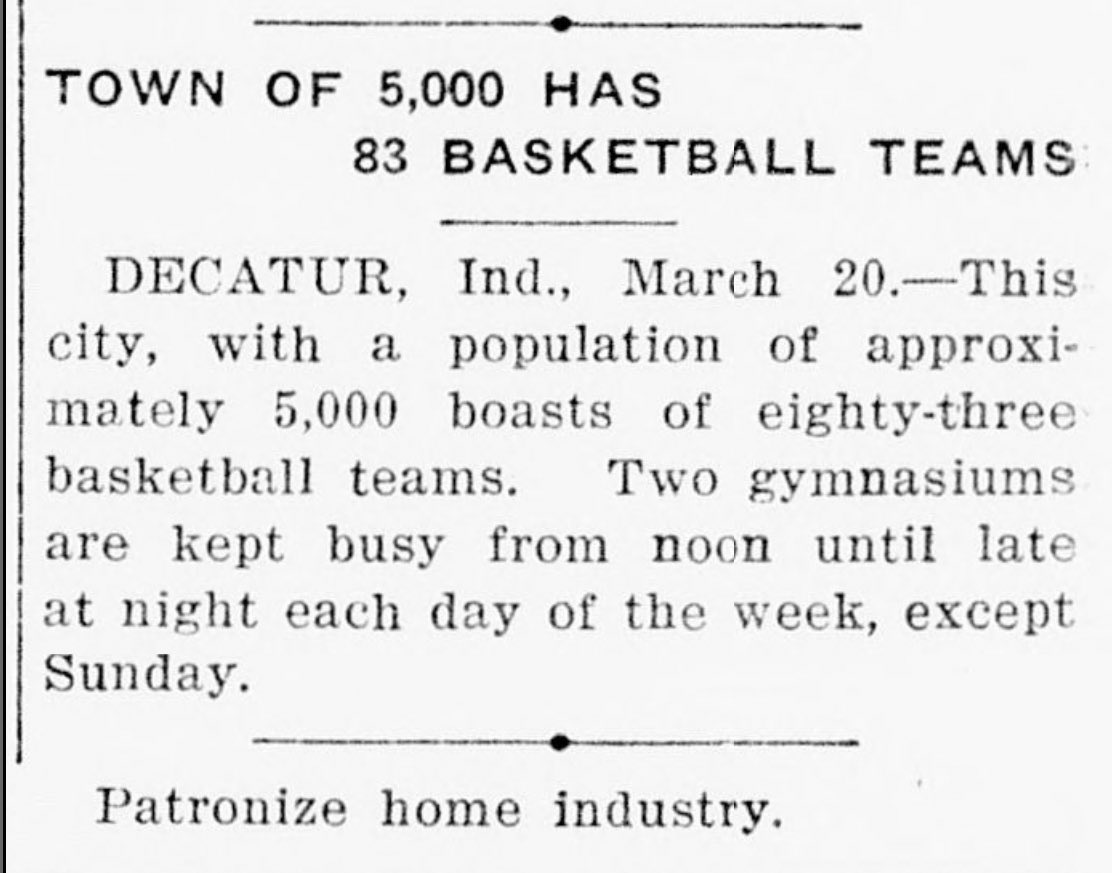 1923 Live on Twitter "The town of Decatur, Indiana; which has a