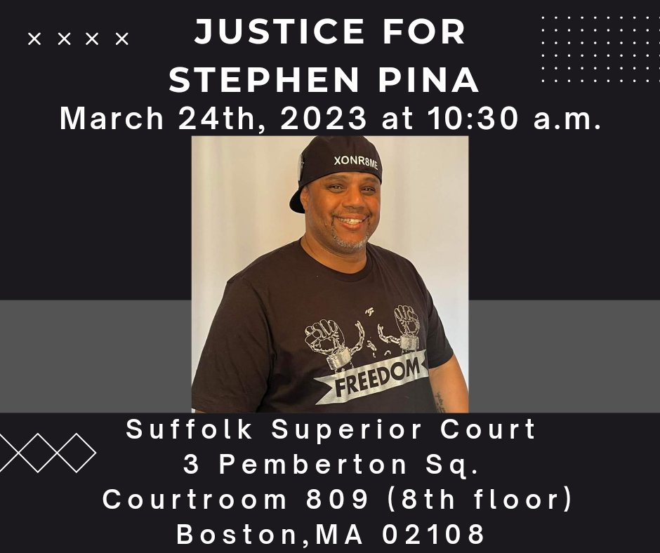 Stephen Pina served 28 years in prison for a crime he didn't committ. He is still fighting foe his full freedom. Come support Stephen Pina on Friday, March 24th at Suffolk Superior Court at 10:30 a.m, courtroom 809. #freestephenpina #woundedbutnotbroken #nevernotworking