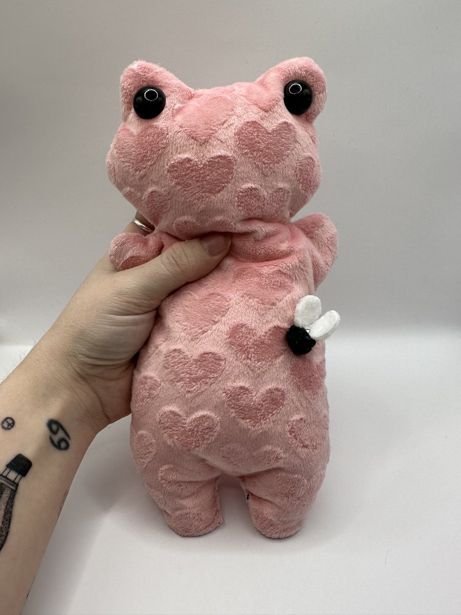 cakepopplush's tweet image. dawn the love frog is now available for adoption 🐸💗 #frog #frogplush #oneofakind #22marzo #handmadeplush #plushy