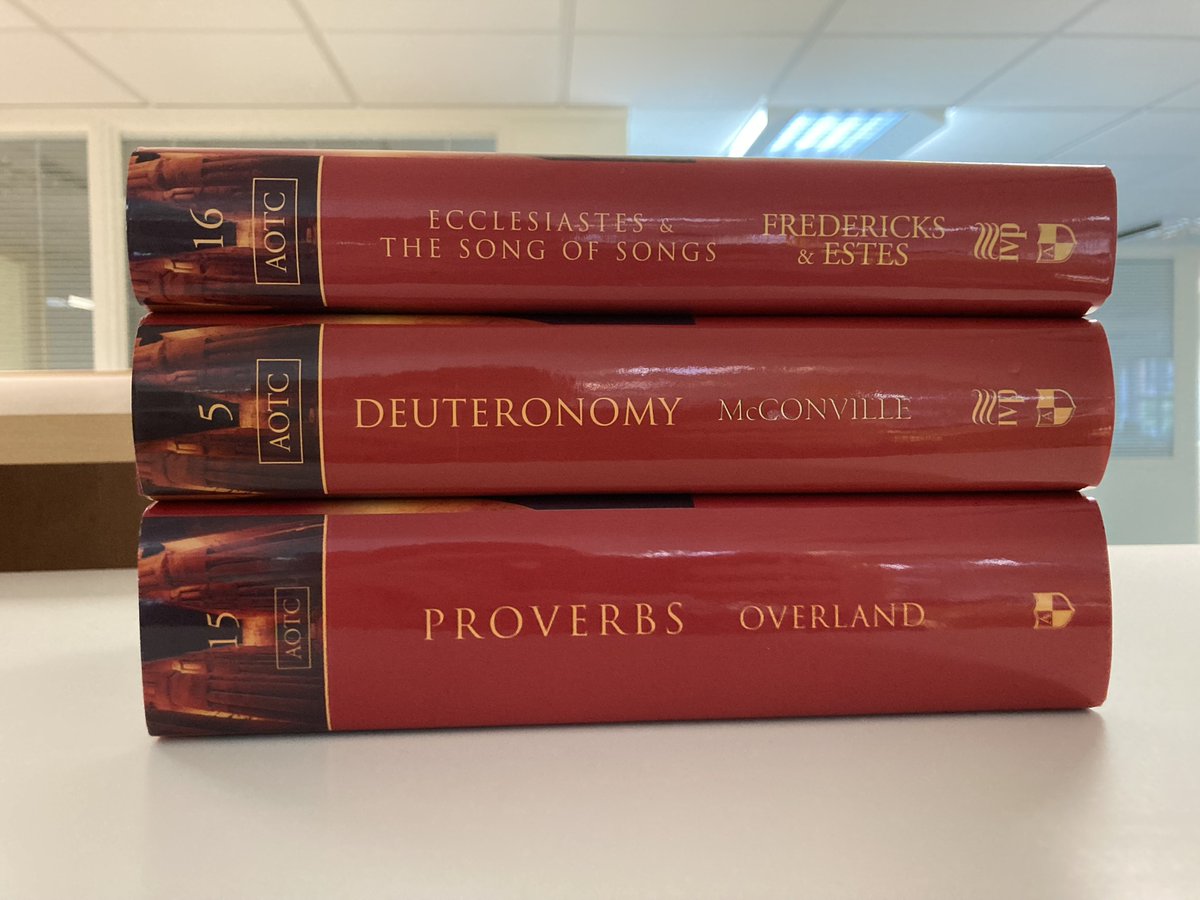 And 'finally', for everyone, a chance to win three volumes of the Apollos Old Testament Commentary.

Retweet THIS Tweet and follow us...

Three volumes - including McConville's acclaimed 'Deuteronomy'.

Deuteronomy:
SoS/Ecclesiastes:
Proverbs: