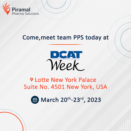 PiramalPharma's tweet image. Meet team PPS today at DCAT Week! 

Our experts will be at Suite No. 4501, Lotte New York Palace, from March 20th to March 23rd.

Discuss our capabilities, recent developments, and much more with an in-person meeting.

Schedule a meeting: bit.ly/3lATZxt 

#DCATWeek