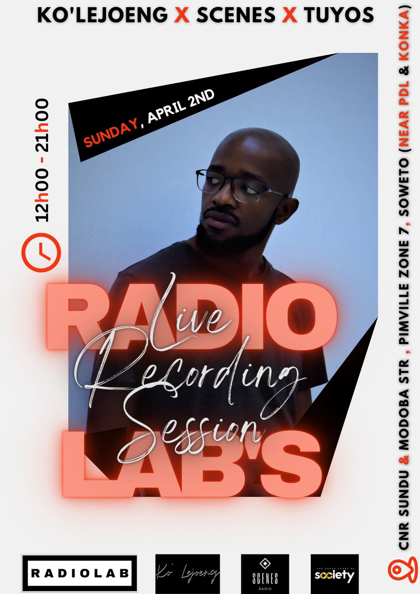 ScenesCreative's tweet photo. This Summer it's Ko' Lejoeng  x @OfficialTUYoS x @ScenesCreative  for the RadioLab Live Recording Session

Feat: @ChinoSoul28  @Khotso_Fifty5  @StevenEverson6  &amp; more.

Now available on Scenes Creative YouTube Channel:

https://t.co/49AxP4Wz1O https://t.co/k2efYd4NAw