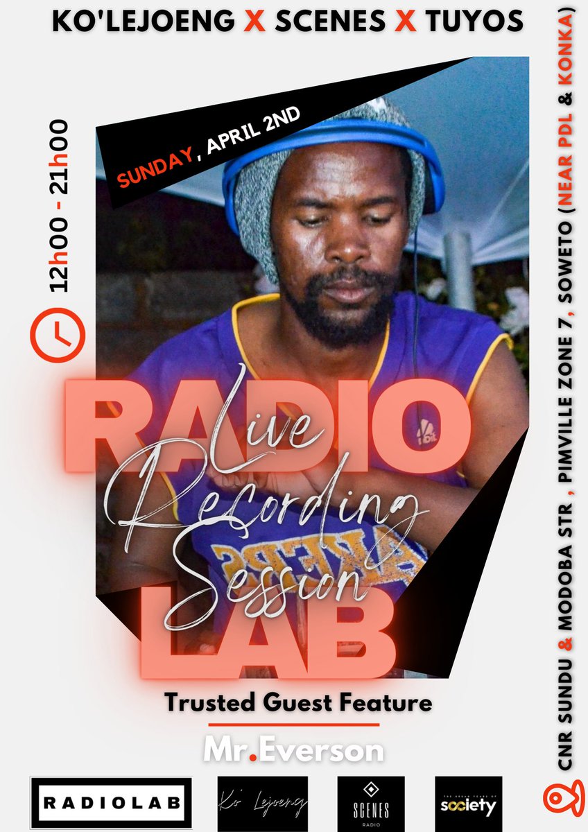 ScenesCreative's tweet photo. This Summer it's Ko' Lejoeng  x @OfficialTUYoS x @ScenesCreative  for the RadioLab Live Recording Session

Feat: @ChinoSoul28  @Khotso_Fifty5 @StevenEverson6  &amp; more.

Now available on Scenes Creative YouTube Channel:

https://t.co/49AxP4Wz1O https://t.co/ngVI4pAxMK