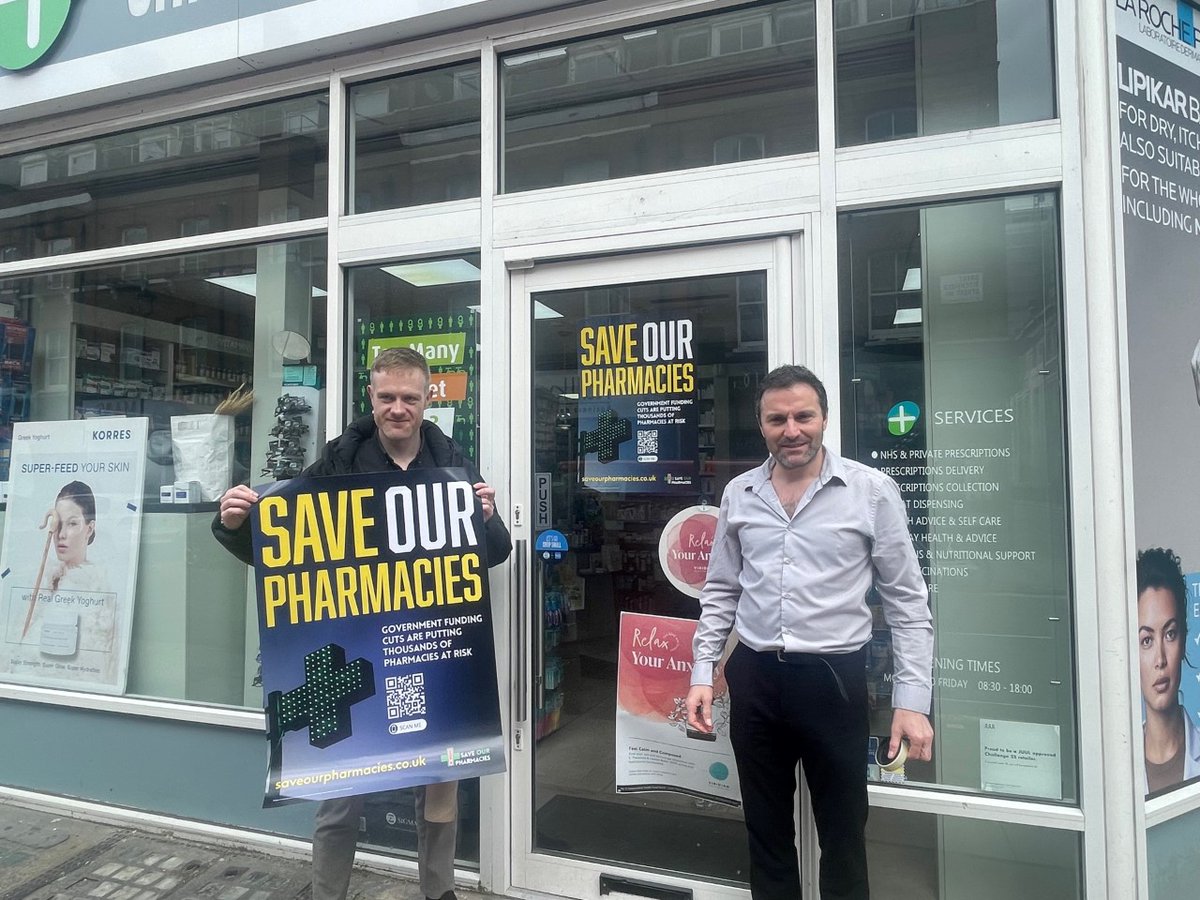@PharMag_Richard @P3pharmaArthur @ICPmagazine's @NeilTrainis hit the streets of the capital with the #SaveOurPharmacies campaign. Don't forget to get your patients to sign the petition!