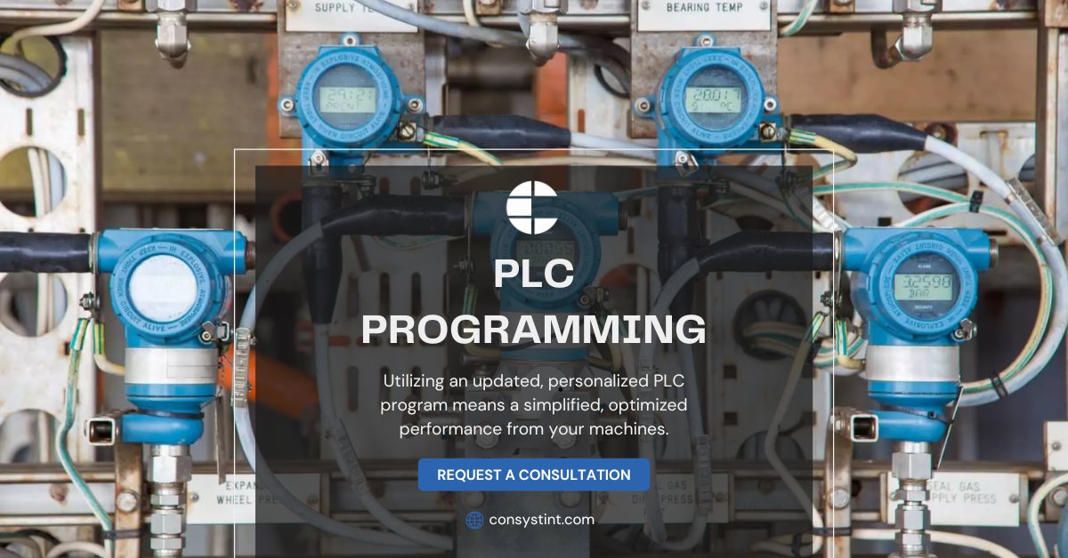ConSystIntGroup's tweet photo. Unlock the full potential of your machines with Control Systems International's PLC Programming Services. A custom PLC program means simplified, optimized performance. 

Upgrade your manufacturing processes today: https://t.co/wCYrl3HQ3B 

#PLCProgramming #Manufacturing https://t.co/cLT2x6rbIM