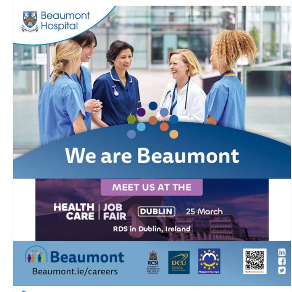 Meet us at the Health Care Job Fair, 25th March 2023, RDS, Dublin, Ireland. #DublinHealthcareJobfair #pharmacyjobs #medicaljobs #healthandsocialcare #dublinjobs #beaumonthospital