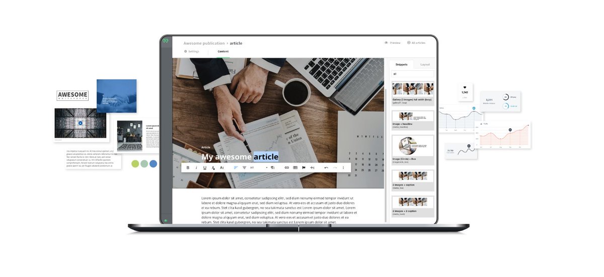 webmag_io's tweet image. Mit #Webmag behalten #Agenturen &amp;amp; #Beratungen die volle Kontrolle über ihre Kundenprojekte und erweitern ihr Angebot um eine digitale Komponente. Dank #NoCode digitale Sales- und Marketingformate einfach selbst erstellen. #DIY!! 🚀So geht’s: #UseCases👇

webmag.io/branchen/agent…