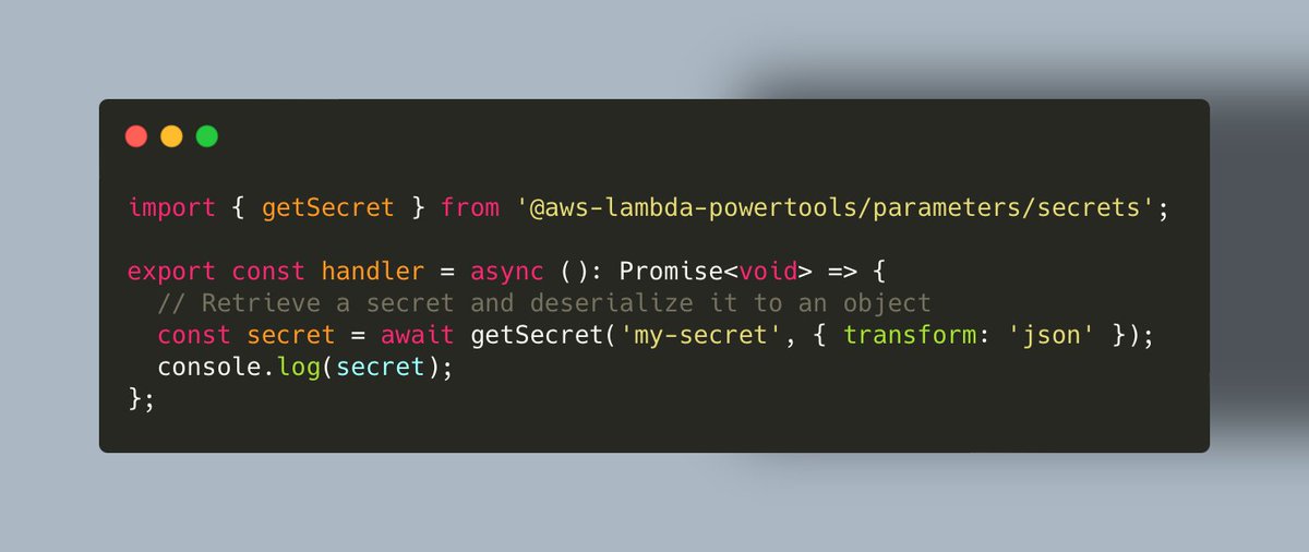 Today I'm excited to share the newest addition to AWS Lambda Powertools for TypeScript: meet the Parameters utility 🎉 This utility provides high-level functions to retrieve one or multiple parameter values from SSM, Secrets Manager, AppConfig, and DynamoDB, or your own store. ✨