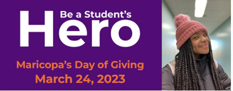 MCCCDF's tweet photo. When you participate in Be a Student's Hero on Friday, you will support immediate and flexible funding that helps students across our District. Last year, 468 donors and multiple sponsors raised $137,500. This year we hope to raise $200,000! https://t.co/b841F9wwQ8 #IamAHero https://t.co/M6zbbfPWbE
