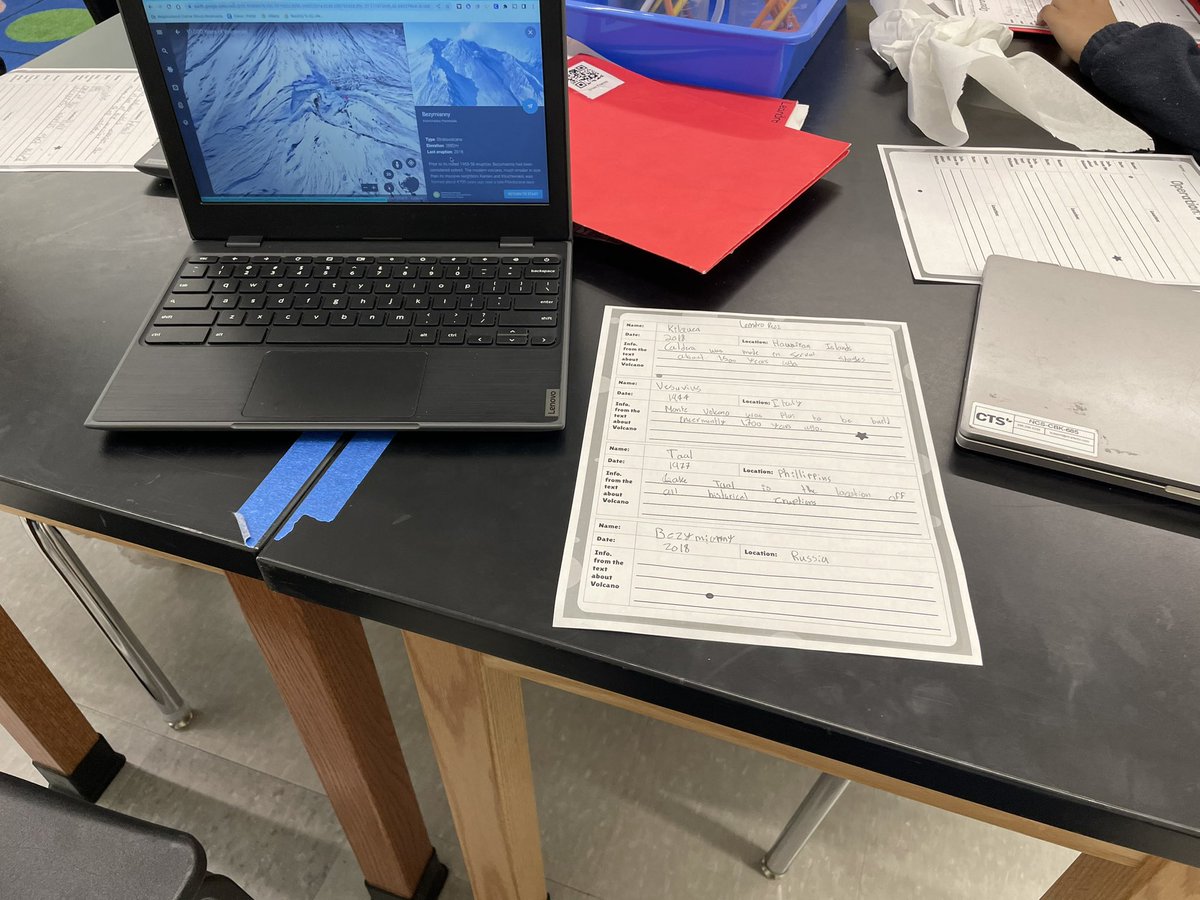 HudsonRTrader's tweet photo. 4th Grade is learning about volcanoes! As we have learned about plate tectonics and the Ring of Fire, Google Earth is helping support our learning by showing volcanoes all across the world. #volcano #stemEd #elementary #GoogleEarth https://t.co/n8vuaUemS6
