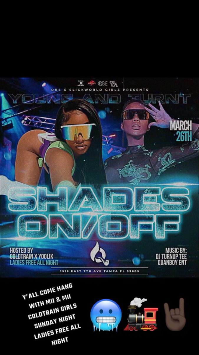 coldtrain_girls's tweet photo. ION KNOW WHAT U DOIN SUNDAY, PROLLY NUN SO POP OUT TO @qhookah THIS SUNDAY 
-
Power by: @slickworldgirlzent x @official_qbe 
Vibe Control: @yooolikk4 x @djtee_tropez x @quanboyent_ @coldtraingirls_ 
🔥🔥🔥🔥🔥🔥🔥🔥🔥🔥
🚨💰 🥶🚂 Express G🅰️🆖🤘🏾 Shyt🔥 💰 🚨
➖➖➖➖➖➖➖➖ ➖ https://t.co/XJAhr8Qv5f