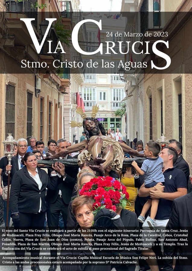 Horario e Itinerario del Vía Crucis del Cristo de las Aguas. Cádiz 24