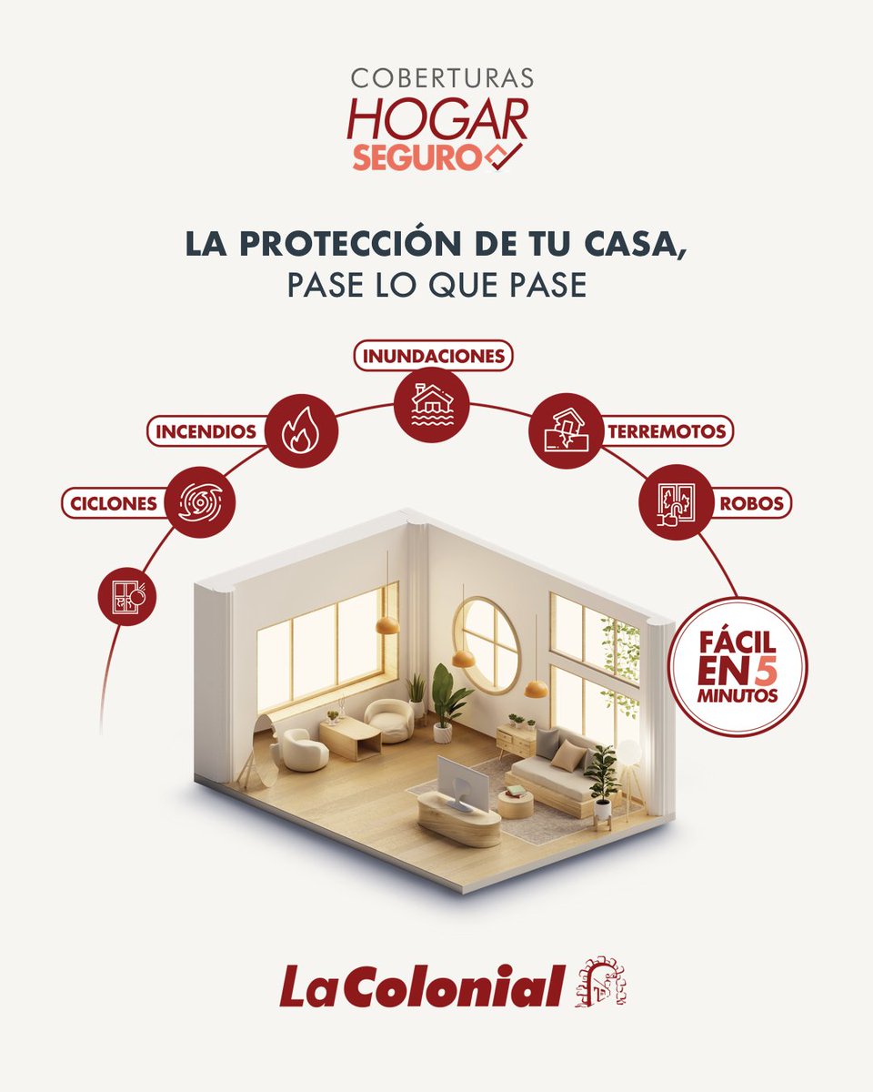 Más de 30 coberturas que pueden proteger a tu familia y tu hogar.

✅Mobiliario
✅Incendio
✅Inundaciones
✅Robo
✅Terremotos
✅Eventos climáticos
✅Asistencia domiciliaria
✅Asistencia a tu mascota

➡️ Descubre todas las coberturas en: 𝘄𝘄𝘄.𝗵𝗼𝗴𝗮𝗿𝘀𝗲𝗴𝘂𝗿𝗼.𝗱𝗼