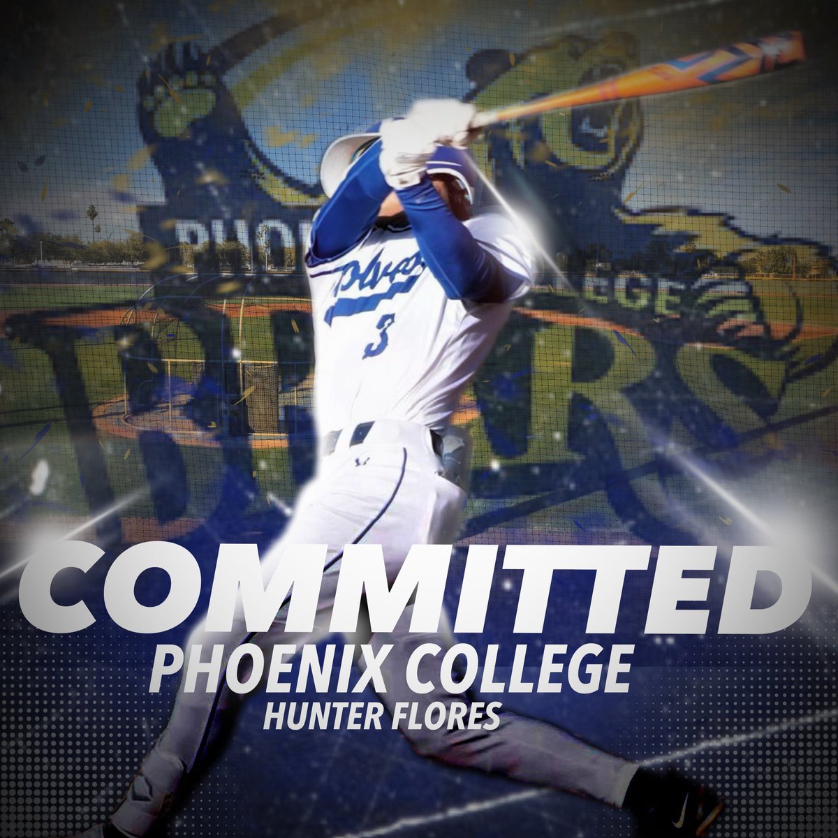 I am excited to announce my commitment to Phoenix college. I want to thank my family and all of the coaches that have helped me along the way. Thank you Coach Brassfield and Coach Schneider for this opportunity. Go bears!
<a href="/CoachDVandy7/">Daniel Vander Valk</a> <a href="/CoachDLO24/">David Lopez</a> <a href="/codbra/">Cody Brassfield</a> <a href="/PCBaseball_FKU/">Phoenix College Baseball</a>